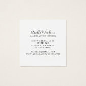 抽象芸術ブルー図形ジュエリーデザイナ表示カード (裏面)