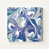 抽象芸術ブルー大理石の旋回スタイリッシュ ノートブック (裏面)