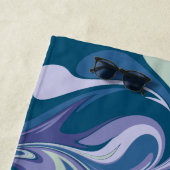 抽象芸術ブルー大理石の旋回スタイリッシュ ビーチタオル (インサイチュ)