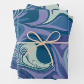 抽象芸術ブルー大理石の旋回スタイリッシュ ラッピングペーパーシート (インサイチュ)