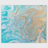 抽象芸術ブルー大理石テクスチャ ラッピングペーパー (フラット)