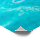 抽象芸術ブルー大理石 ポスター (角)