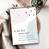 抽象芸術ブルー姉妹ギフトネックレスイヤリングカード プレイスカード