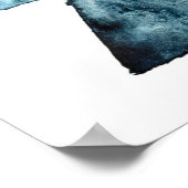 抽象芸術ブルー幾何学水彩ポスタープリント ポスター (角)