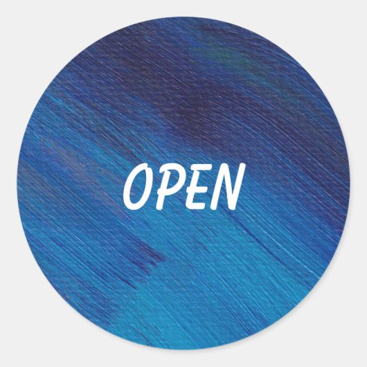 抽象芸術ブルー水彩丸シール ラウンドシール (正面)