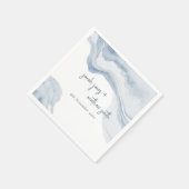 抽象芸術ブルー沿岸ビーチウォーター結婚カラー スタンダードカクテルナプキン (角)