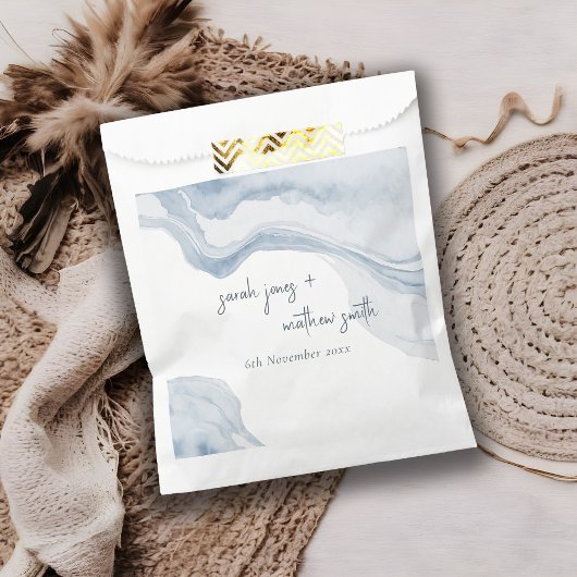 抽象芸術ブルー沿岸ビーチウォーター結婚カラー フェイバーバッグ