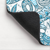 抽象芸術ブルー海タコ マウスパッド (コーナー)