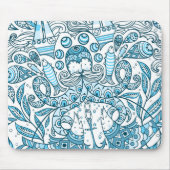 抽象芸術ブルー海タコ マウスパッド (正面)