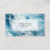抽象芸術ブルー海大理石パターン 名刺 (裏面)