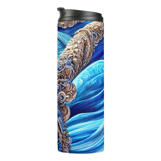 抽象芸術ブルー海波シュル華美レリアスアート タンブラー (回転右)