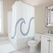 抽象芸術ブルー海波ミニマリストシャワーカーテン シャワーカーテン (インサイチュ)