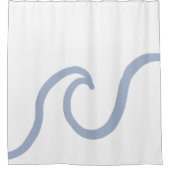 抽象芸術ブルー海波ミニマリストシャワーカーテン シャワーカーテン (正面)