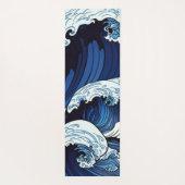 抽象芸術ブルー海波日本のスタイルアートワーク | ヨガマット (裏面)