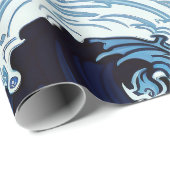 抽象芸術ブルー海波日本のスタイルアートワーク | ラッピングペーパー (ロールコーナー)