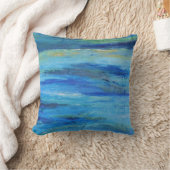 抽象芸術ブルー海波綿枕 クッション (ブランケット)