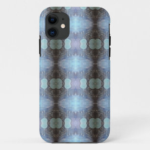 抽象芸術ブルー混合メディアスタイルシームレスパターン iPhone 11 ケース