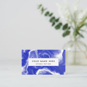 抽象芸術ブルー白流体アート 名刺 (スタンド正面)