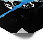 抽象芸術ブルー白黒ガールウォーターカラーアート ポスター (角)