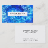 抽象芸術ブルー絞り染め水色ヒッピーパターン  名刺 (正面/裏面)