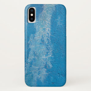 抽象芸術ブルー絵を描テクスチャ iPhone X ケース