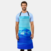 抽象芸術ブルー絵画アートの背景。モダン芸術 エプロン (着用した状態)