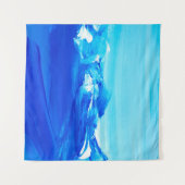 抽象芸術ブルー絵画アートの背景。モダン芸術 タペストリー (正面(横))