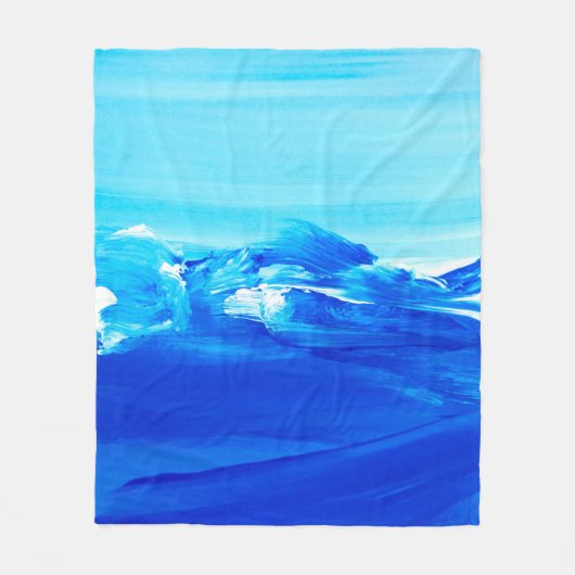 抽象芸術ブルー絵画アートの背景。モダン芸術 フリースブランケット (正面)