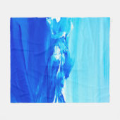 抽象芸術ブルー絵画アートの背景。モダン芸術 フリースブランケット (正面(横))