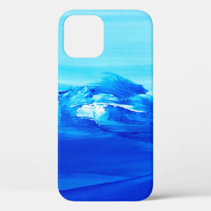 抽象芸術ブルー絵画アートの背景。モダン芸術 iPhone 12ケース