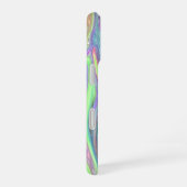 抽象芸術ブルー緑 iPhone 16ケース (右側面)