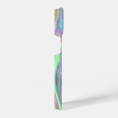 抽象芸術ブルー緑 iPhone 16ケース (右側面)