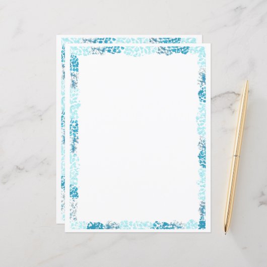 抽象芸術ブルー縁どスクラップブックとジャーナル紙 (正面/裏面インサイチュ)