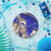 抽象芸術ブルー花崗岩ブルー大理石ブルー ペーパープレート (パーティー)