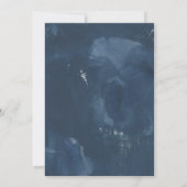 抽象芸術ブルー赤面金ゴールドウォーターカラーラグジュアリー セーブザデート (裏面)