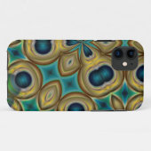 抽象芸術ブルー金ゴールドとティール(緑がかった色)iphoneケース Case-Mate iPhoneケース (裏面(横))