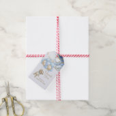 抽象芸術ブルー金ゴールドを待っ感謝していてる ギフトタグ (より糸付き)