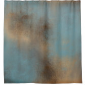 抽象芸術ブルー金ゴールドアコンテンポラリーート シャワーカーテン (正面)