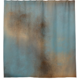 抽象芸術ブルー金ゴールドアコンテンポラリーート シャワーカーテン