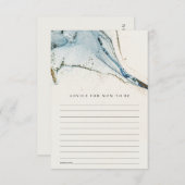 抽象芸術ブルー金ゴールドアドバイス エンクロージャーカード (正面/裏面)