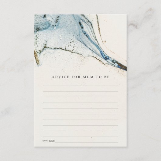 抽象芸術ブルー金ゴールドアドバイス エンクロージャーカード (正面)