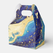 抽象芸術ブルー金ゴールドカラフルサンキューギフトボックス フェイバーボックス (裏面サイド)