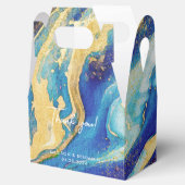 抽象芸術ブルー金ゴールドカラフルサンキューギフトボックス フェイバーボックス (オープン)