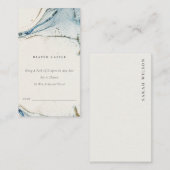 抽象芸術ブルー金ゴールドビーチおむつラッフルベビーシャワー エンクロージャーカード (正面/裏面)