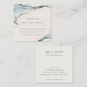 抽象芸術ブルー金ゴールドビーチご注文ありがとうございます スクエア名刺 (正面/裏面)