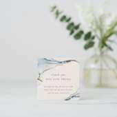 抽象芸術ブルー金ゴールドビーチご注文ありがとうございます スクエア名刺 (スタンド正面)