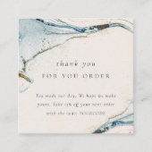 抽象芸術ブルー金ゴールドビーチご注文ありがとうございます スクエア名刺 (正面)