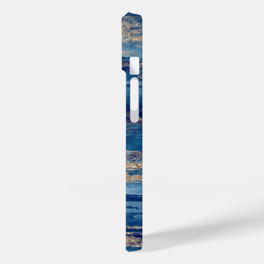 抽象芸術ブルー金ゴールド絵を描名前をカスタムするテンプレート Case-Mate iPhoneケース (裏面 / 左)