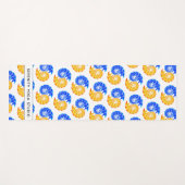 抽象芸術ブルー金ゴールド陰陽魚釣りバランス ヨガマット (正面(横))