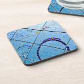 抽象芸術ブルー鏡モザイク コースター (左側)